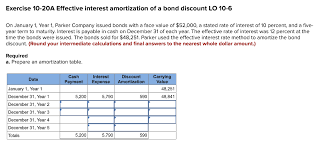 Solved Exercise 10 20a Effective Interest Amortization Of