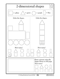 With so many creative shape crafts and fun, hands on shape activities to pick from, your hardest job will be to figure out which ones to try first! Coloring Shapes 1st Grade Kindergarten Math Worksheet Greatschools