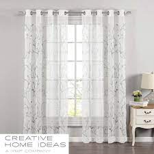 faux linen sheer grommet window curtain