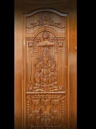 carved teak wood door for home open