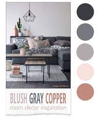 blush gray copper room decor