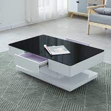 white high gloss coffee table with 2