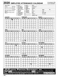 Spreadsheets can be used to print blank attendance forms that you complete by hand, or you can use your computer or mobile device to edit them. Attendance Sheet Printable 2020 Employee Attendance Calendar Fill Online Printable Fillable Blank Pdffiller