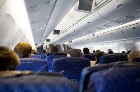 airplane interior stock photo by