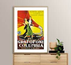 Grafofoni Columbia Vintage Poster Retro