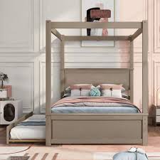 Support Slats Wood Canopy Bed
