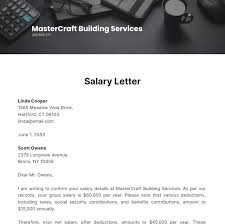 free salary letter templates exles