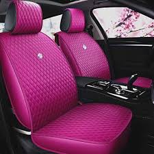 Rose Pink Seat Covers Full Set Luxury