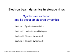 ppt electron beam dynamics in storage