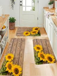 1pc sunflower pattern kitchen mat