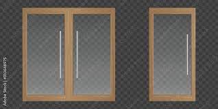 Clear Glass Doors With Wooden Frame For