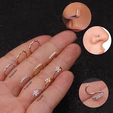silver rose gold nose piercing jewelry