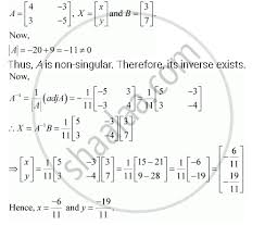 using matrix method 4x 3y 3