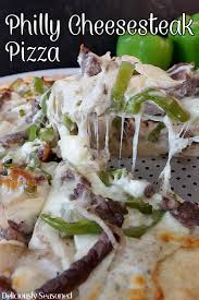 philly cheesesteak pizza deliciously