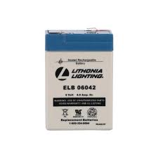 Lithonia Lighting 6 Volt Lead Calcium Plastic Replacement Battery For Emergency Exit Lighting Elb06042 The Home Depot