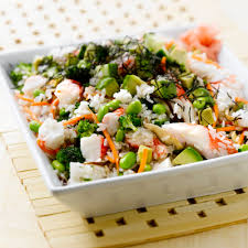 california sticky rice salad with
