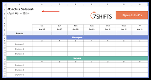 How To Make A Restaurant Work Schedule With Free Excel