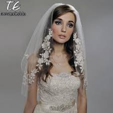 Us 8 9 11 Off Reals Elbow Length 75cm Short Veil Two Layers Appliques White Ivory Wedding Veil With Pearls Beading Bridal Veil In Bridal Veils From