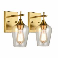 clear glass bathroom vanity wall sconce