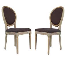 1.heavy duty aluminum tube 30x30 mm with 2.paint coating finish with scratch resistance,powder coating is available. Boyel Living Brown Upholstered Dining Chair French Retro Oval Back Side Chair Set Of 2 Ed1900001005 The Home Depot