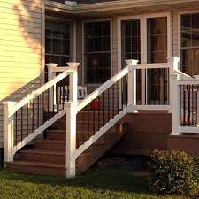Porch and deck pvc railing systems complete box kits. The Kirklees Vinyl Stair Rail Kit By Durables Decksdirect