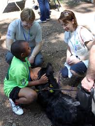 duke c and dog help children cope