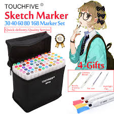 Us 10 83 33 Off Touchfive Marker 30 40 60 80 168colors Art Marker Set Oily Alcohol Based Sketch Markers Pen For Artist Drawing Manga Animation In