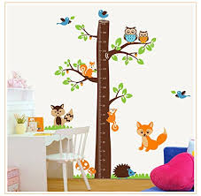Owl Staning On The Tree Growth Chart Height Chart Wall Decal