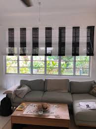 black white bamboo blinds