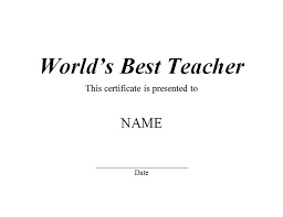 Worlds Best Teacher Certificate Free Word Templates Customizable