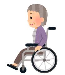 横から見た車椅子に乗る人のイラスト（おばあさん） | かわいいフリー ...