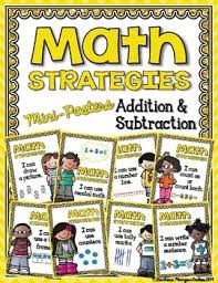 Math Strategies Addition And Subtraction Mini Anchor Charts Yellow