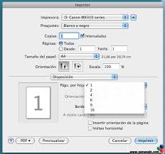 Cómo imprimir varias páginas de un PDF en una sola hoja en MAC? (Miniaturas)
