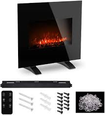 Electric Fireplace Wall Mounted Heater 1500w Freestanding Fireplace Heater With 10 Colorful Flame Brightness Adjustment 3d Realistic Flame Effect F