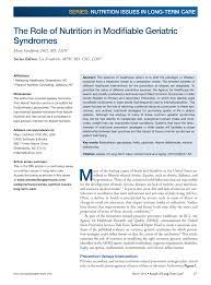 nutrition in modifiable geriatric syndromes