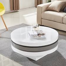Triplo Rotating Coffee Table In White
