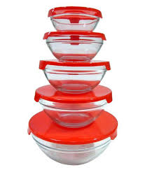 Surya Red Microwave Safe Bowl Set Of 10