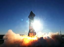 Spacex's starship spacecraft and super heavy rocket (collectively referred to as starship) represent a fully reusable transportation system designed to carry both crew and cargo to earth orbit, the moon. Spacex Launches Winged Starship Sn8 Rocket It Explodes On Landing