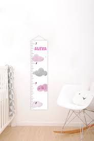 Pink Clouds Personalised Baby Growth Chart