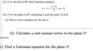 line in r3 with cartesian equation