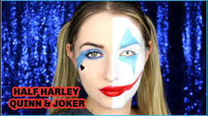 half face harley quinn and the joker