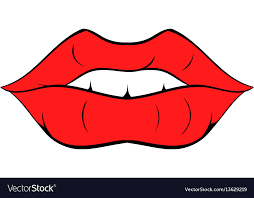 red lips icon cartoon royalty free