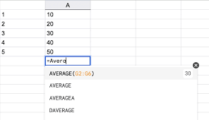 calculate and apply averages in sheets