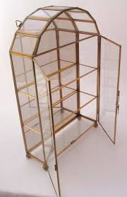 Vintage Glass Brass Curio Cabinet