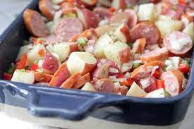 baked sausage and potatoes easy side