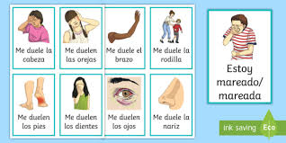 Illness, sickness, injuries, aches and pains. Illnesses Flashcards Spanish Teacher Made