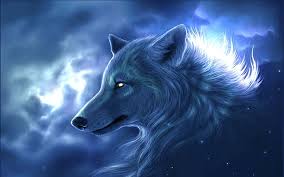 majestic 3d wolf in a mystical