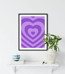 Heart Poster Purple Wall Decor