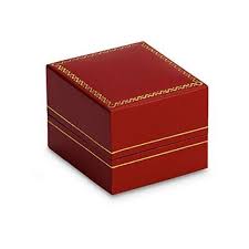 red leatherette single ring jewelry box