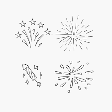 firework handrawn doodle vector